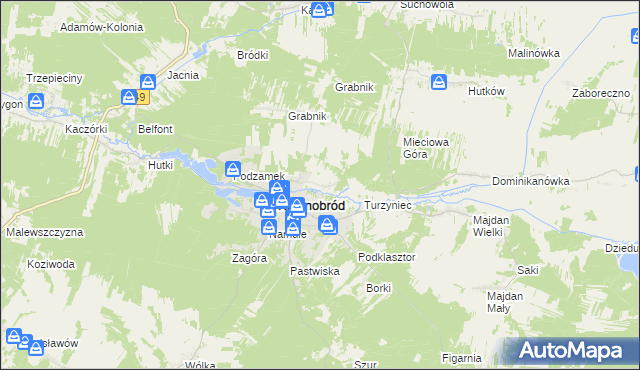 mapa Nowa Wieś gmina Krasnobród, Nowa Wieś gmina Krasnobród na mapie Targeo