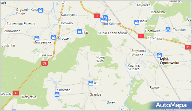 mapa Nowa Wieś gmina Trzcinica, Nowa Wieś gmina Trzcinica na mapie Targeo