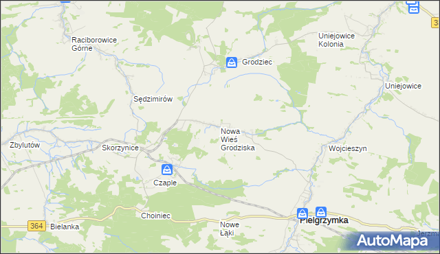 mapa Nowa Wieś Grodziska, Nowa Wieś Grodziska na mapie Targeo