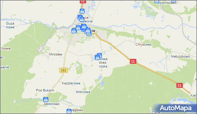 mapa Nowa Wieś Ujska, Nowa Wieś Ujska na mapie Targeo