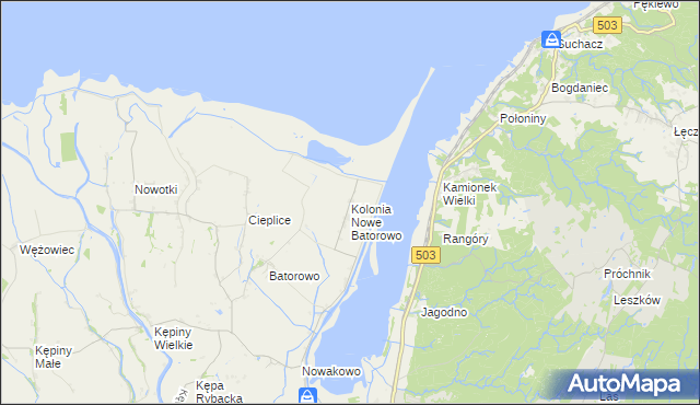 mapa Nowe Batorowo, Nowe Batorowo na mapie Targeo