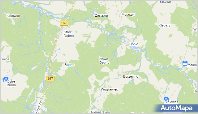 mapa Nowe Dębno, Nowe Dębno na mapie Targeo