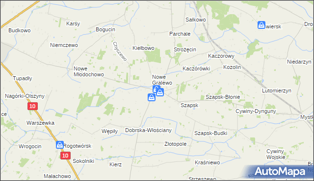 mapa Nowe Gralewo, Nowe Gralewo na mapie Targeo
