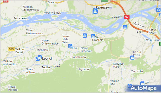 mapa Nowe Grochale, Nowe Grochale na mapie Targeo