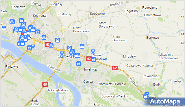 mapa Nowe Gulczewo, Nowe Gulczewo na mapie Targeo