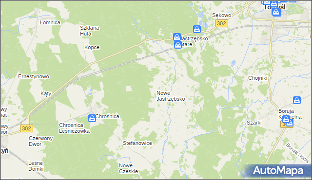 mapa Nowe Jastrzębsko, Nowe Jastrzębsko na mapie Targeo