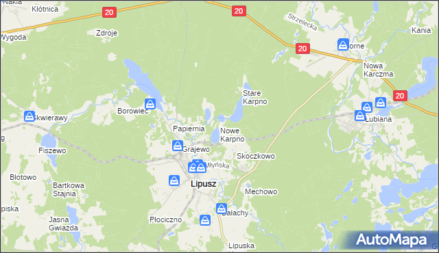 mapa Nowe Karpno, Nowe Karpno na mapie Targeo