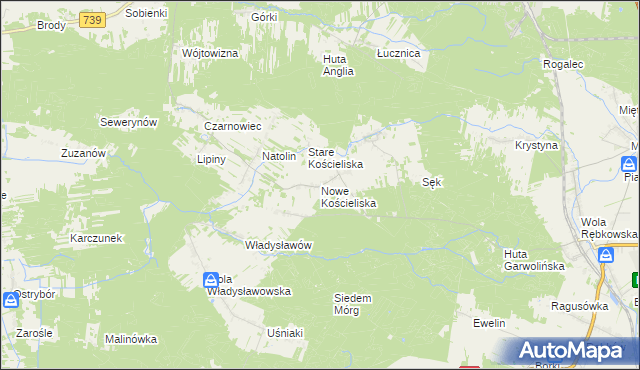 mapa Nowe Kościeliska, Nowe Kościeliska na mapie Targeo