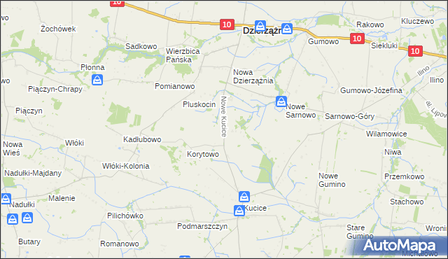 mapa Nowe Kucice, Nowe Kucice na mapie Targeo