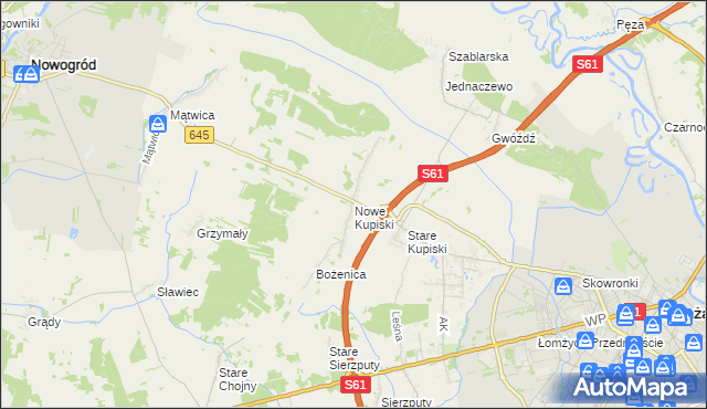 mapa Nowe Kupiski, Nowe Kupiski na mapie Targeo