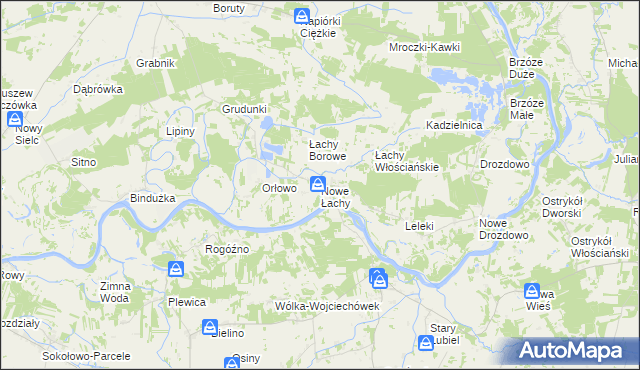 mapa Nowe Łachy, Nowe Łachy na mapie Targeo