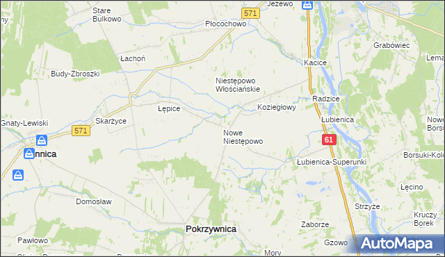 mapa Nowe Niestępowo, Nowe Niestępowo na mapie Targeo