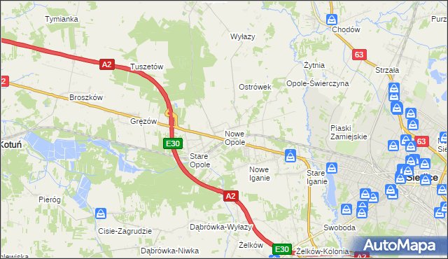 mapa Nowe Opole, Nowe Opole na mapie Targeo