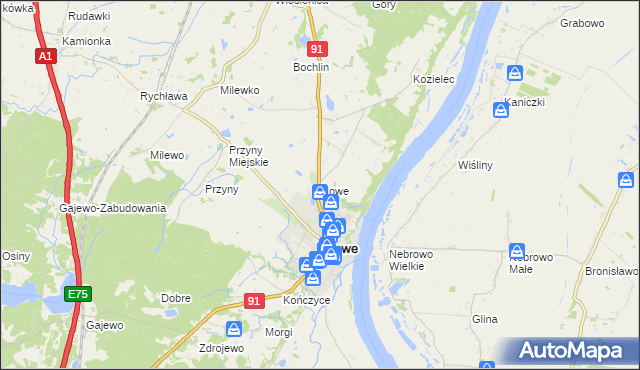 mapa Nowe powiat świecki, Nowe powiat świecki na mapie Targeo