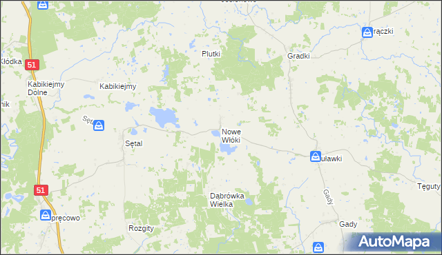 mapa Nowe Włóki, Nowe Włóki na mapie Targeo