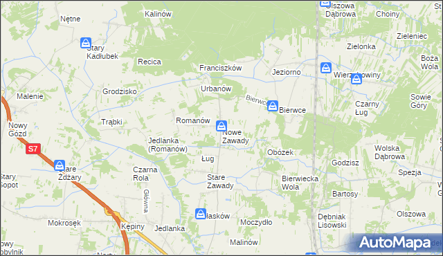 mapa Nowe Zawady, Nowe Zawady na mapie Targeo