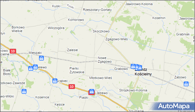 mapa Nowe Zgagowo, Nowe Zgagowo na mapie Targeo