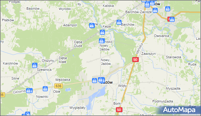 mapa Nowy Jadów, Nowy Jadów na mapie Targeo