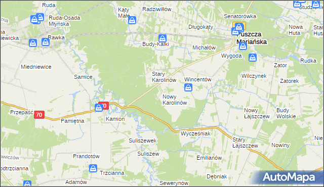 mapa Nowy Karolinów, Nowy Karolinów na mapie Targeo