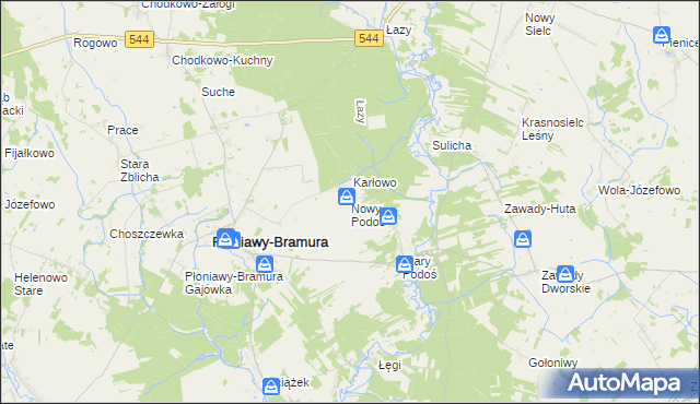 mapa Nowy Podoś, Nowy Podoś na mapie Targeo