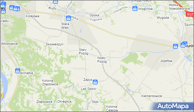 mapa Nowy Pożóg, Nowy Pożóg na mapie Targeo