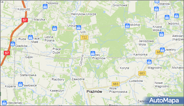 mapa Nowy Prażmów, Nowy Prażmów na mapie Targeo