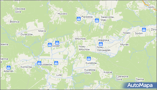 mapa Nowy Włochów, Nowy Włochów na mapie Targeo