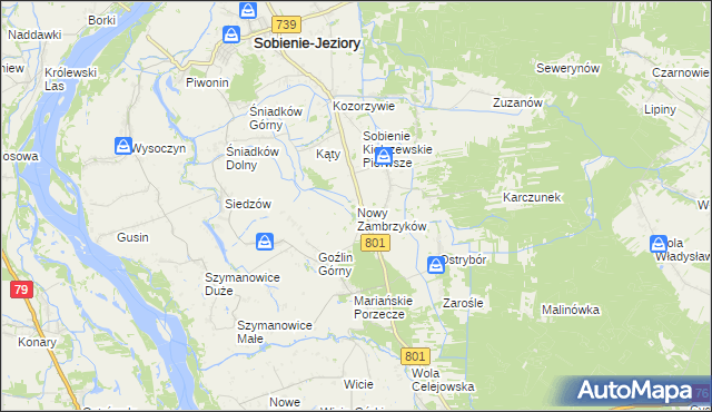 mapa Nowy Zambrzyków, Nowy Zambrzyków na mapie Targeo