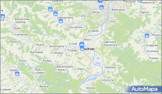 mapa Nozdrzec, Nozdrzec na mapie Targeo