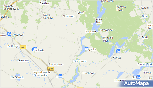 mapa Objezierze gmina Chojnice, Objezierze gmina Chojnice na mapie Targeo