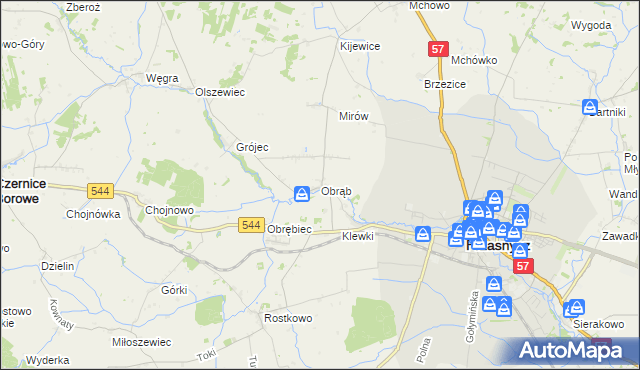 mapa Obrąb gmina Przasnysz, Obrąb gmina Przasnysz na mapie Targeo