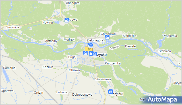 mapa Obrzycko, Obrzycko na mapie Targeo