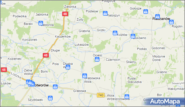 mapa Ocieść, Ocieść na mapie Targeo