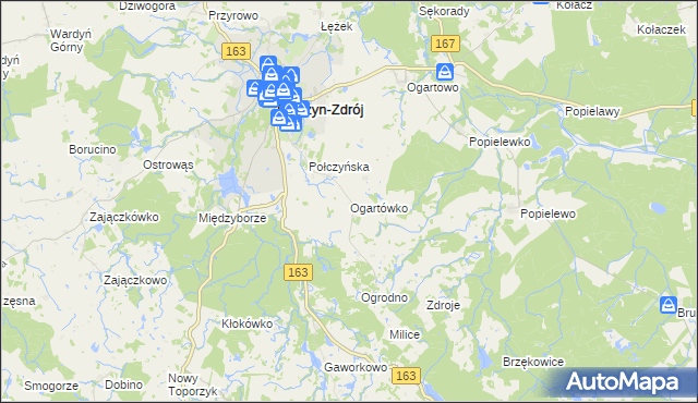 mapa Ogartówko, Ogartówko na mapie Targeo