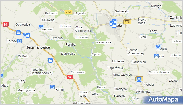 mapa Ojców, Ojców na mapie Targeo