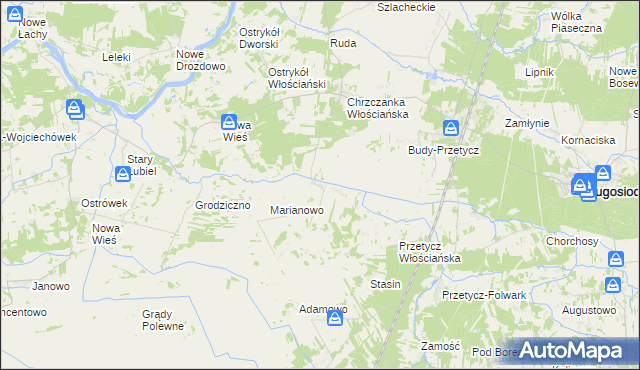 mapa Olszaki, Olszaki na mapie Targeo