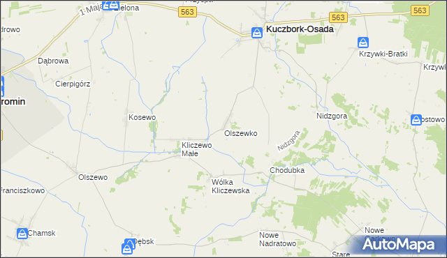 mapa Olszewko gmina Kuczbork-Osada, Olszewko gmina Kuczbork-Osada na mapie Targeo