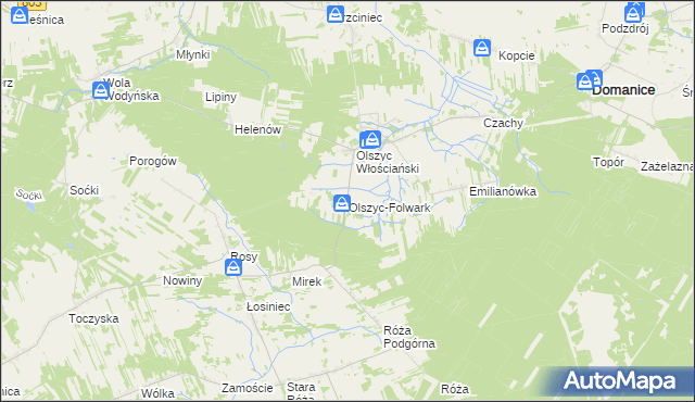 mapa Olszyc-Folwark, Olszyc-Folwark na mapie Targeo