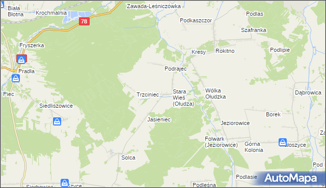 mapa Ołudza, Ołudza na mapie Targeo