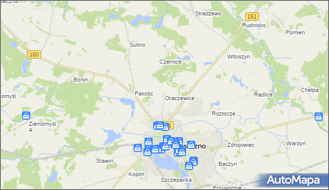 mapa Oraczewice, Oraczewice na mapie Targeo