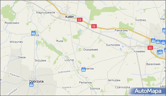 mapa Orpiszewek, Orpiszewek na mapie Targeo