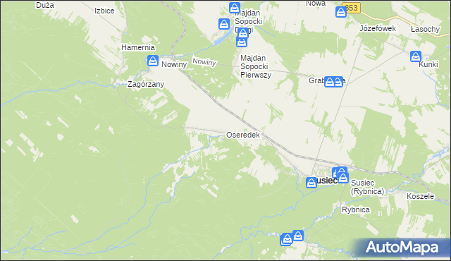 mapa Oseredek, Oseredek na mapie Targeo