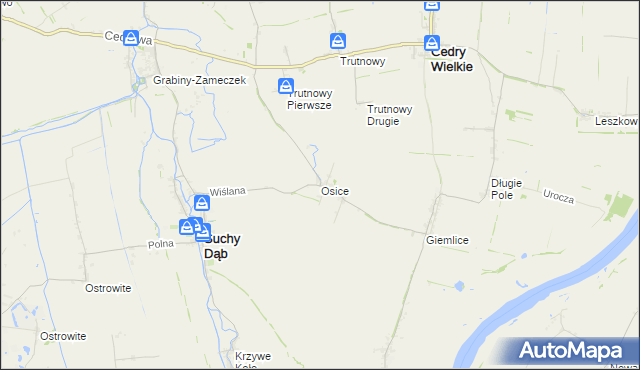 mapa Osice, Osice na mapie Targeo