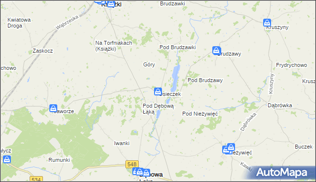 mapa Osieczek gmina Książki, Osieczek gmina Książki na mapie Targeo