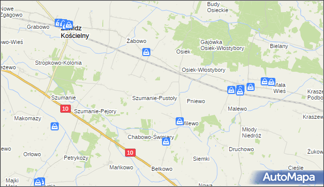 mapa Osiek Piaseczny, Osiek Piaseczny na mapie Targeo