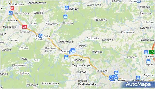 mapa Osielec, Osielec na mapie Targeo