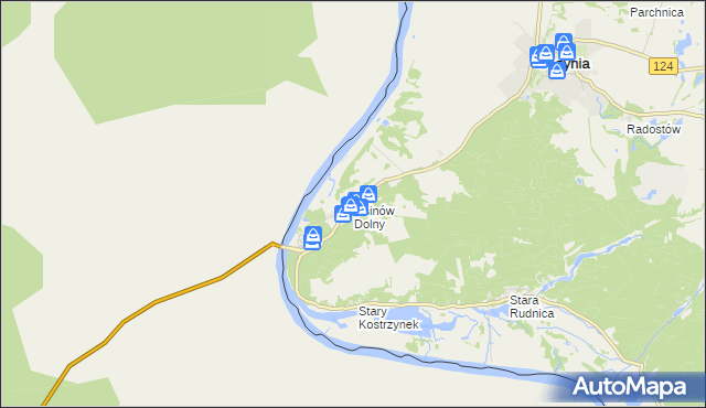 mapa Osinów Dolny, Osinów Dolny na mapie Targeo