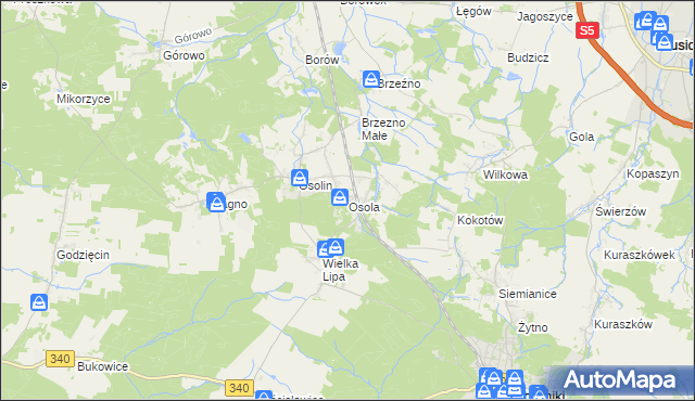 mapa Osola, Osola na mapie Targeo