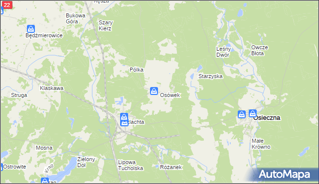 mapa Osówek gmina Osieczna, Osówek gmina Osieczna na mapie Targeo