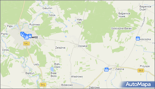 mapa Osówka gmina Lubowidz, Osówka gmina Lubowidz na mapie Targeo